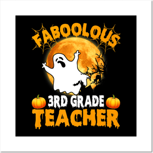 Faboolous 3rd Grade Teacher Funny Halloween Costume Gift Posters and Art